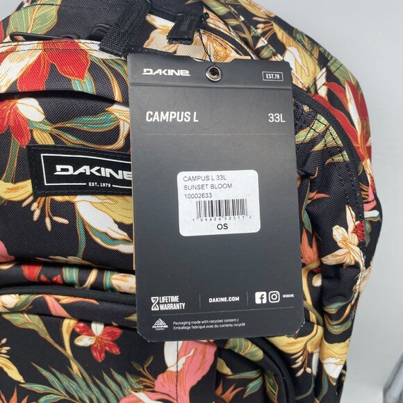 ☆Holiday Season Sale ☆Dakine Campus L 33L Backpack Sunset Bloom - Picture 7 of 7
